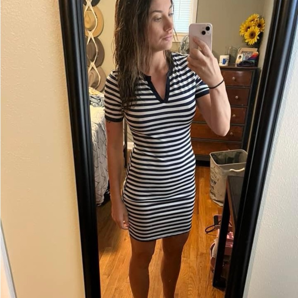 Small navy striped dress